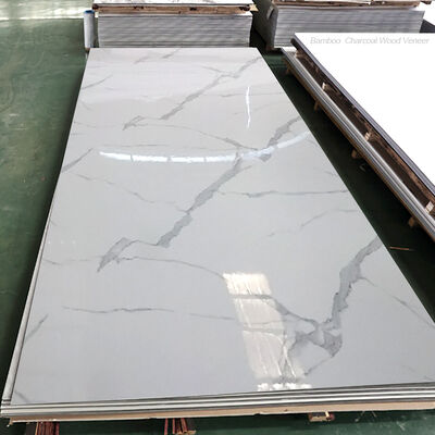 Fireproof Moisture-proof Bamboo Charcoal Wood Veneer PVC Marble Wall Panel with E0 Grade Formaldehyde Emission for Indoor and Commercial Spaces