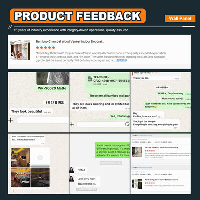 Bamboo Charcoal Wood Veneer Interior Decorative Panels PVC Background Wall Board PVC Wall Panels For Hotel Office Suspended Ceilings