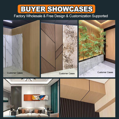 Wood Grain Laminate Wall Panel Interior Decoration Board Wall Bamboo Fiber Wall Panel