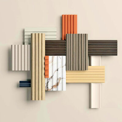 WPC Fluted Wall Panel Decorative Indoor TV Wall PVC WPC Wall Panel
