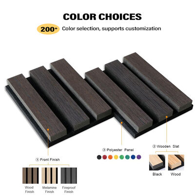 MDF Polyester Fiber Wood Slat Absorbing Soundproof Plate For Home Studio Piano Room