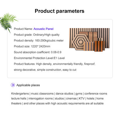 Colorful Interior Decorating Acoustic Panels With 100% Polyester Fiber Soundproof Wall Panel