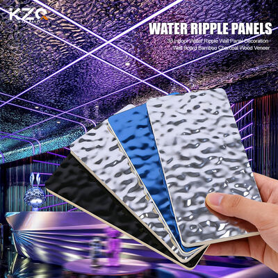 3d Indoor Water Ripple Wall Panel Decoration Wall Board Bamboo Charcoal Wood Veneer