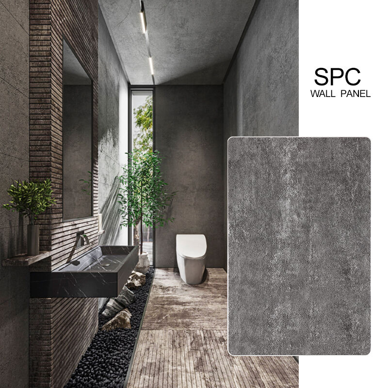 SPC Modern 3D Wall Panels Stone Crystal Waterproof Moisture Resistant Decorative Board for Bathroom Toilet